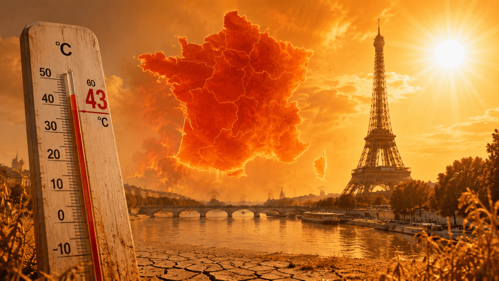Frankreich alarmiert wegen extremer Hitzewelle: Météo-France warnt vor bis zu 43 Grad Frankreich erlebt derzeit eine außergewöhnlich intensive und lang anhaltende Hitzewelle mit bereits erschreckenden Temperatur-Rekorden