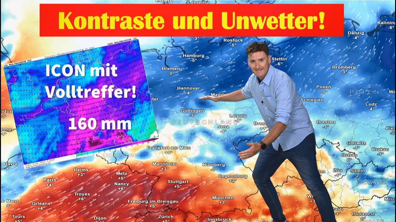 Wetter-Hammer! DWD-Modell zeigt 160 Liter Regen in Stunden  hier drohen Überflutungen