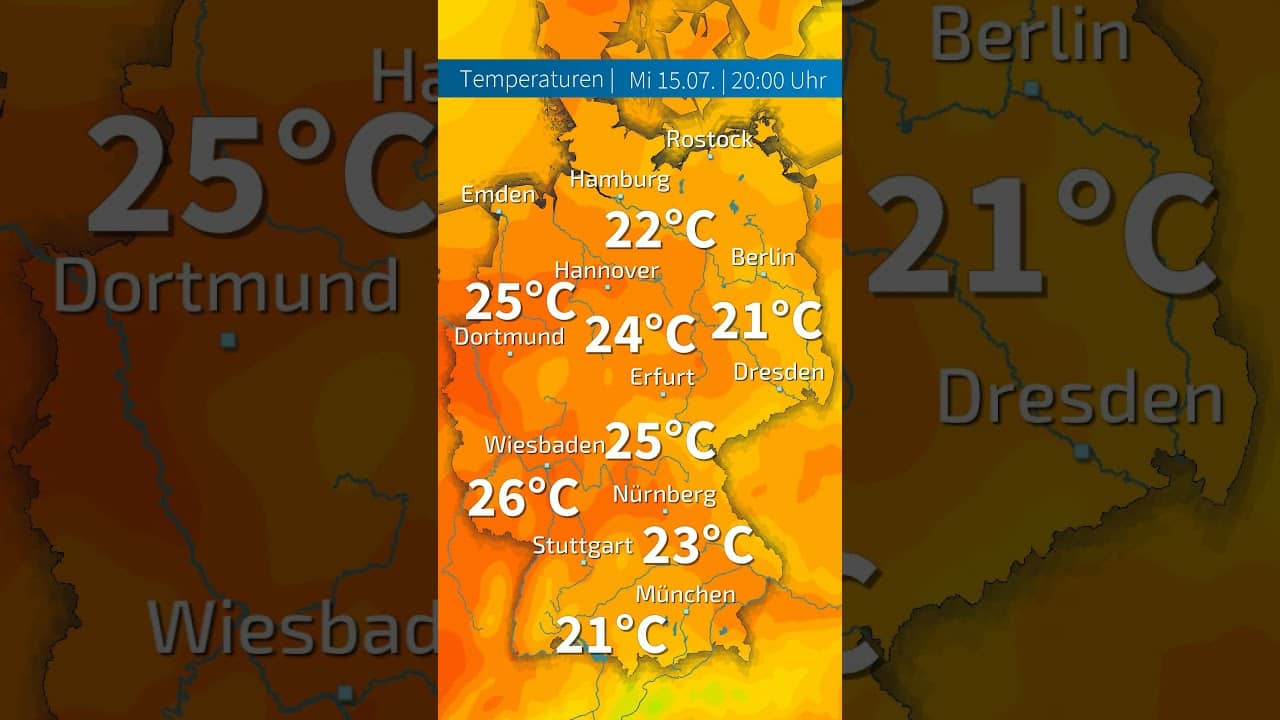  2-m-Temperaturen Deutschland #wetter #sommer #germany #weather #viral #shorts #news #forecast
