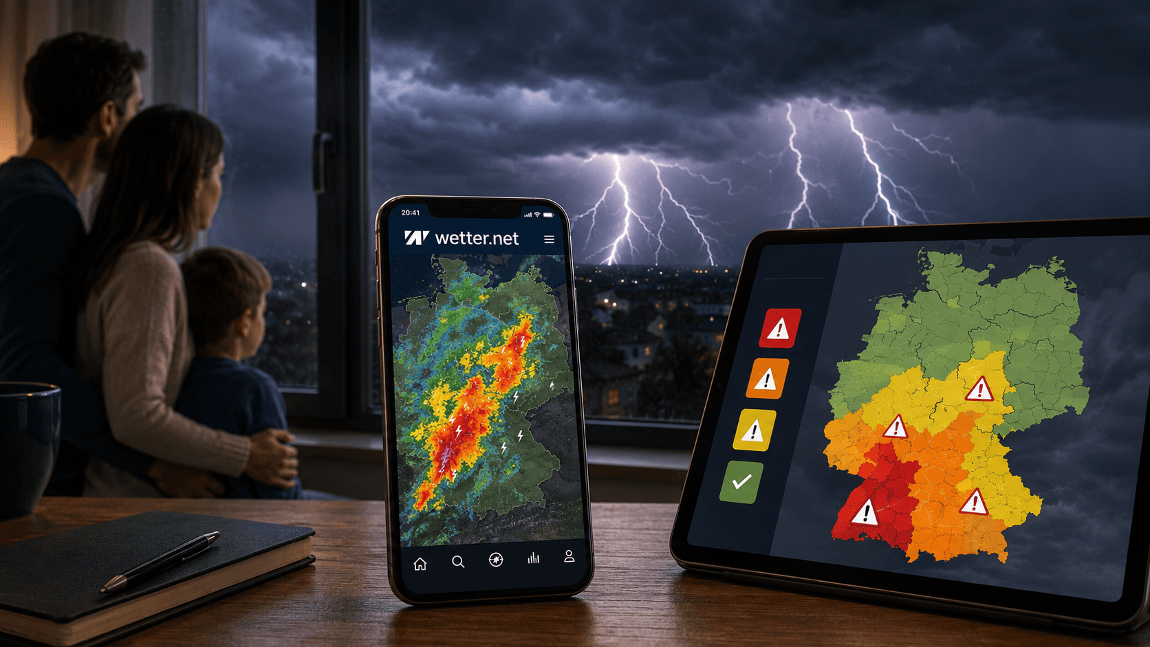 Achtung Gewitterlage spitz sich zu: Schützen Sie sich und Ihre Liebsten – mit der wetter.net-App und der Warnkarte des Bundesamts für Bevölkerungsschutz