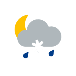Nacht: örtlich Schneeregenschauer