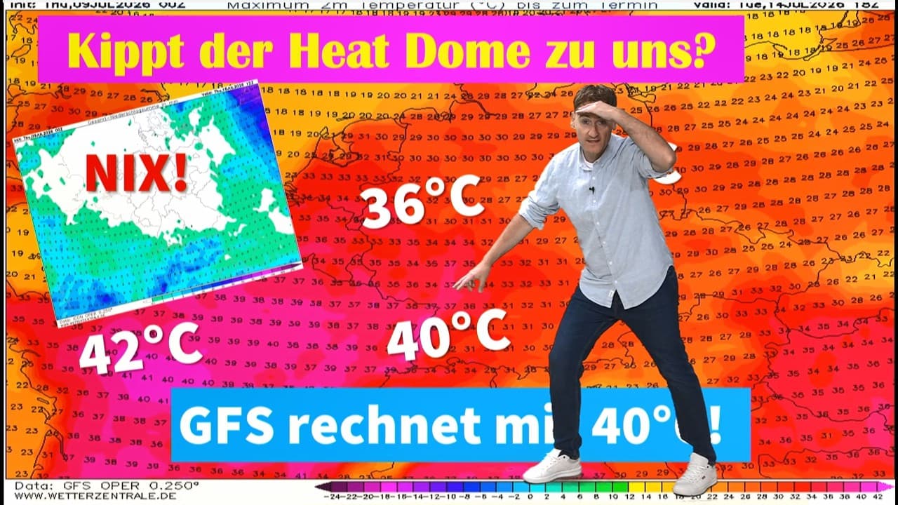 Heat Dome könnte kippen  GFS rechnet mit Extremhitze in Westdeutschland! Bald wieder 40°C möglich