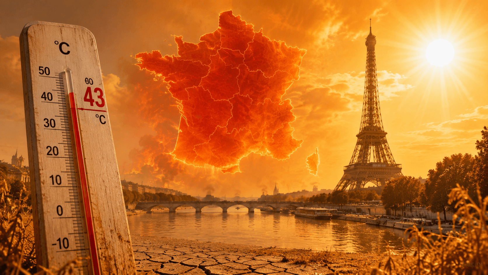 Frankreich alarmiert wegen extremer Hitzewelle: Météo-France warnt vor bis zu 43 Grad Frankreich erlebt derzeit eine außergewöhnlich intensive und lang anhaltende Hitzewelle mit bereits erschreckenden Temperatur-Rekorden