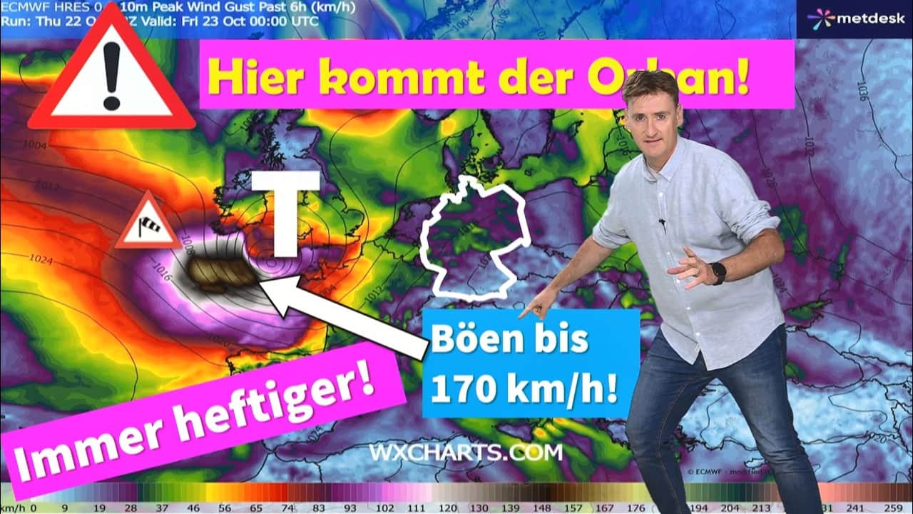 Orkan Luise mit schweren Sturmböen in Deutschland und Gefahr von Folgeschäden