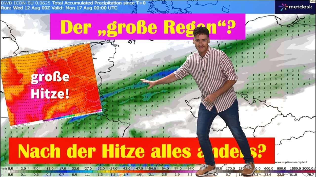 Knapp 40°C: Letzte Extremhitze des Jahres? Wieviel Regen fällt wirklich? Unsicher!