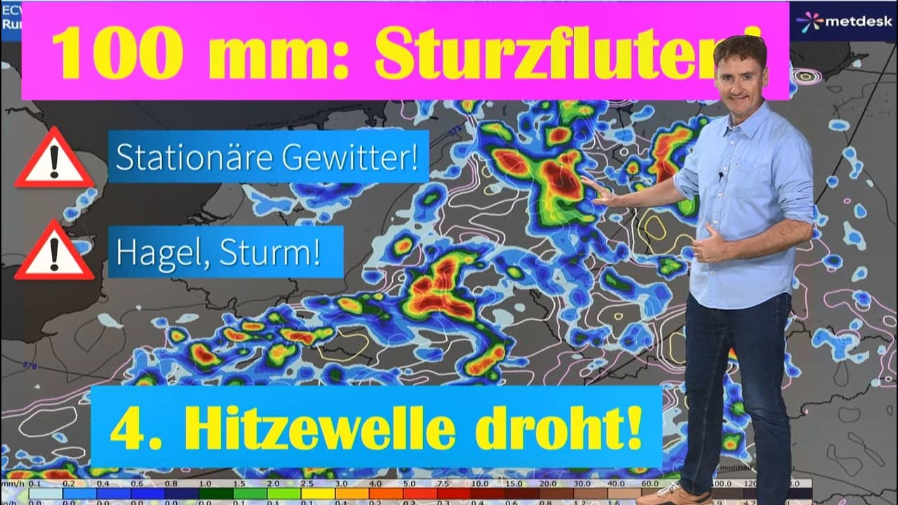 100 Liter Regen - Schwergewitterlage bringt regionale Überschwemmungen! Danach deutlich kälter