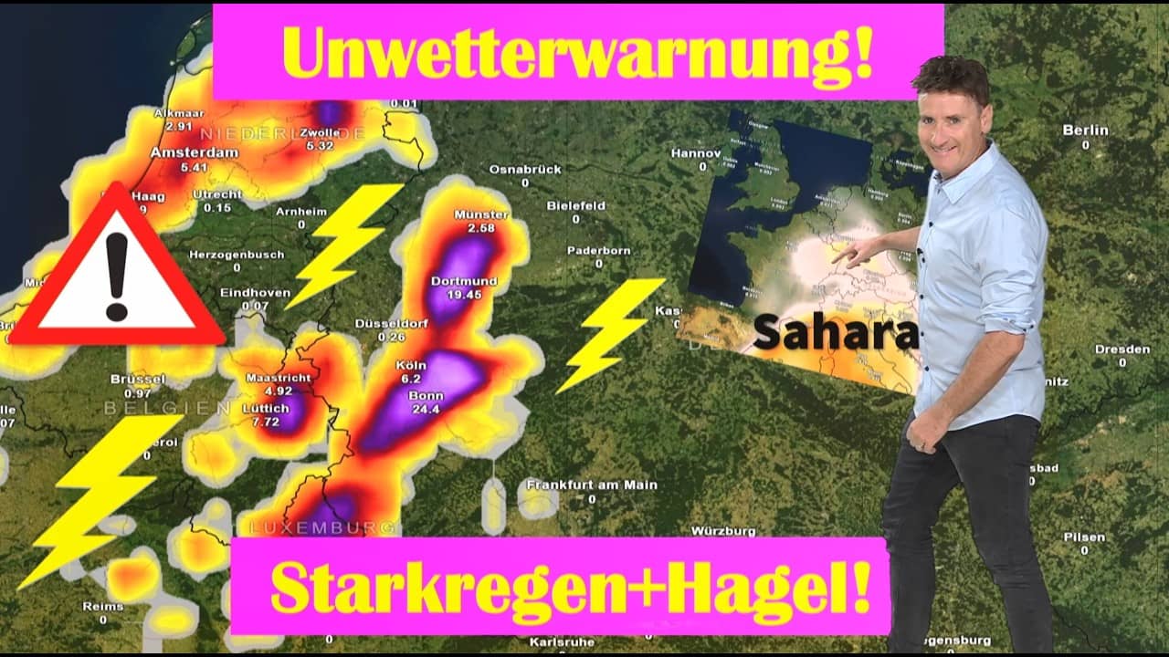LILA-ALARM! Heftige Unwetter am Abend Starkregen, Hagel & Superzellen nach 34-Grad-Hitze!